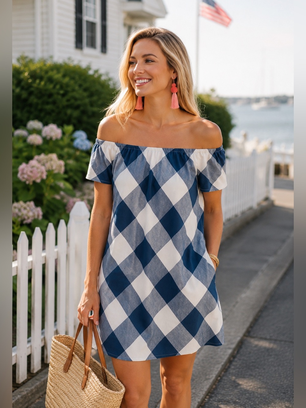 NWT Southern Tide Blue Night Isabel Grace Gingham Buffalo Check Plaid Dress S